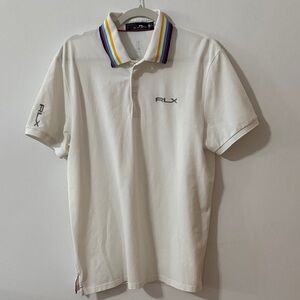 Polo by Ralph Lauren White Polo with Multicolor Collar